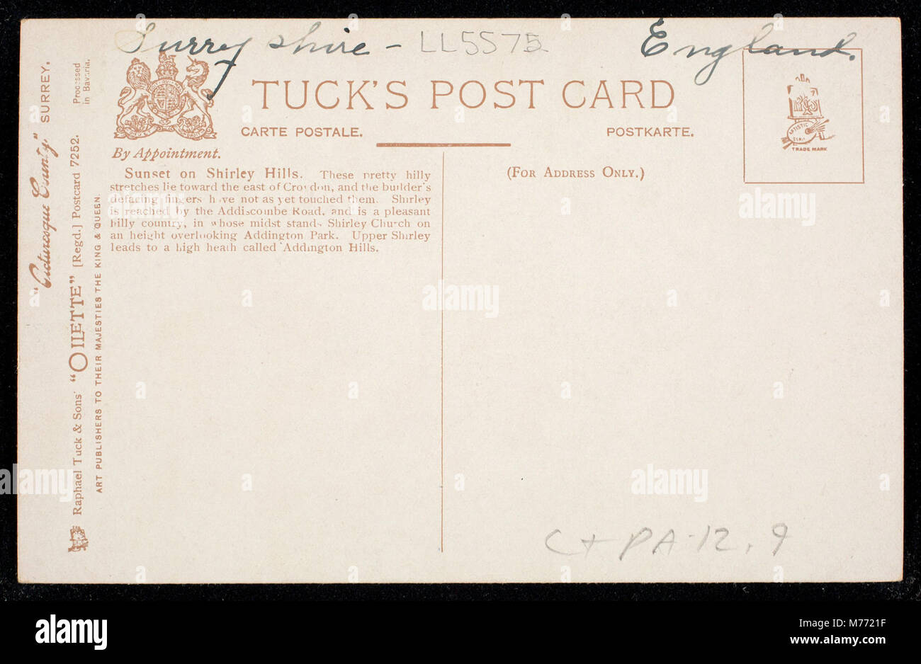 Ein malerischer Blick auf den Sonnenuntergang über Shirley Hills, Surrey, zeigt die natürliche Schönheit der englischen Landschaft in der Abenddämmerung. Stockfoto