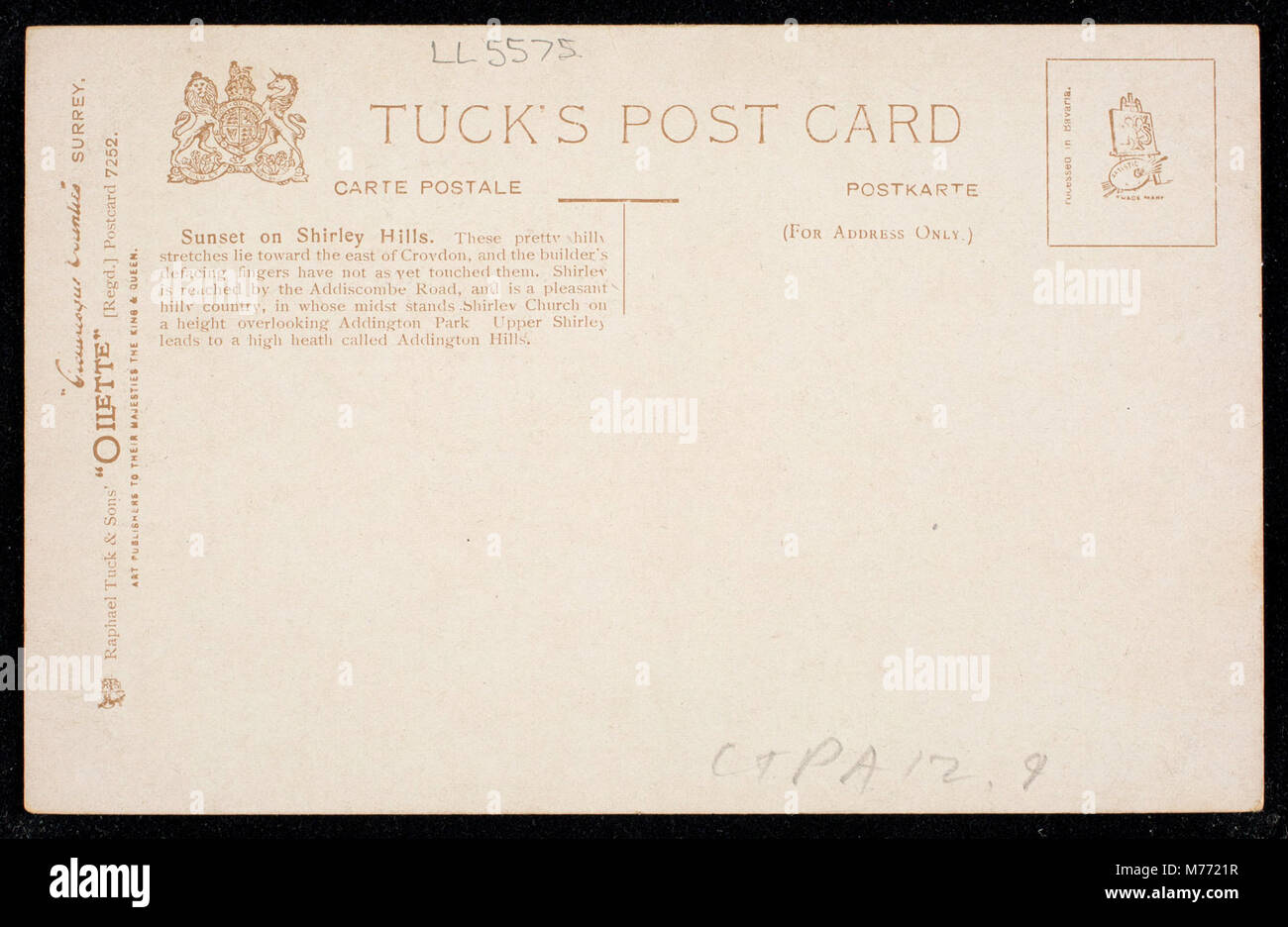 Ein malerisches Foto, das den Sonnenuntergang über Shirley Hills in Surrey festnimmt und die ruhige Schönheit der englischen Landschaft zeigt. Stockfoto