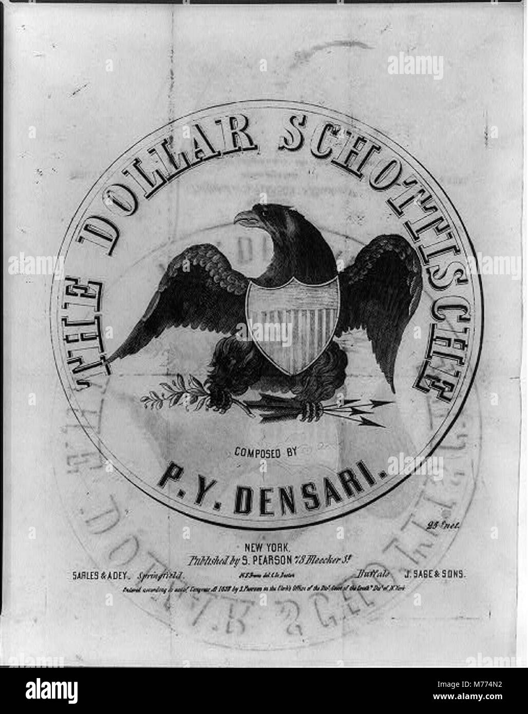 Der Dollar schottische, ein populärer Volkstanz in den Vereinigten Staaten, war durch sein lebhaftes Tempo und seinen einzigartigen Rhythmus gekennzeichnet. Dieser Tanz wurde oft auf gesellschaftlichen Versammlungen und Partys im 19. Jahrhundert gespielt. Stockfoto