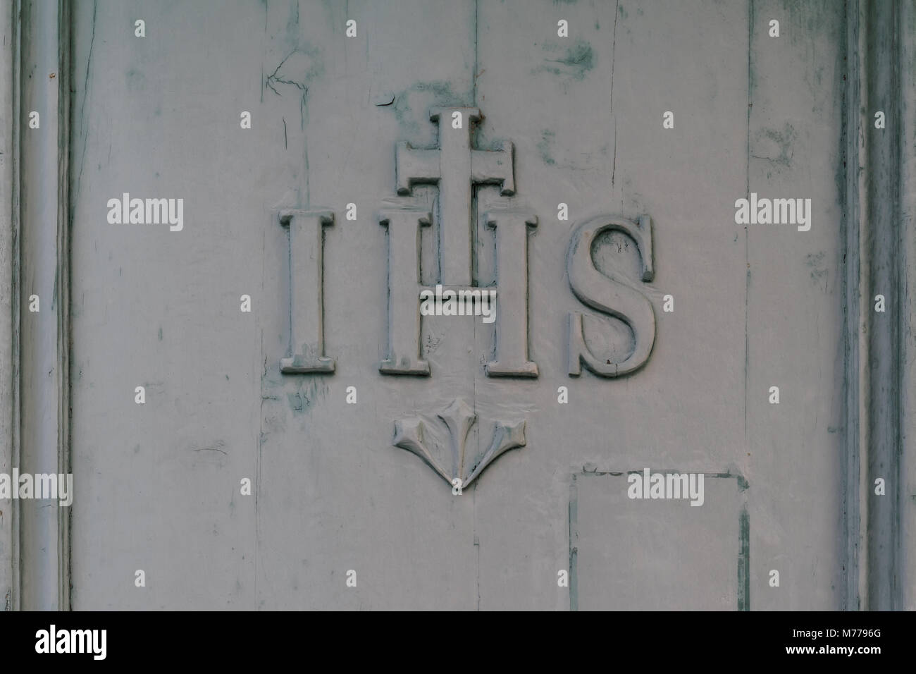 Christogram Monogramm IHS, Jesus Christus Abkürzung Stockfoto