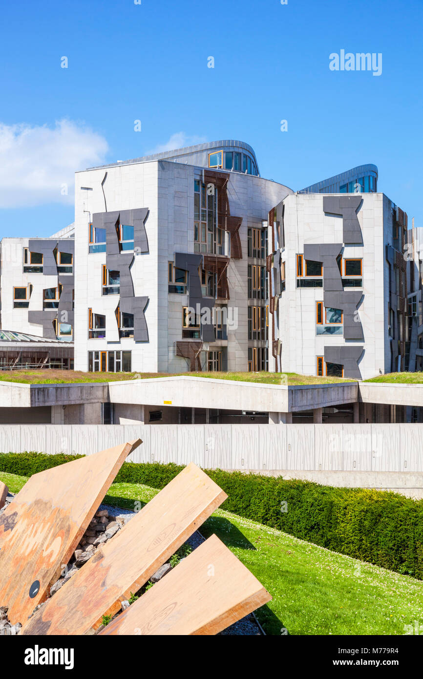 Äußere des Schottischen Parlaments Gebäude, moderne Architektur, Holyrood, Edinburgh, Midlothian, Schottland, Großbritannien, Europa Stockfoto