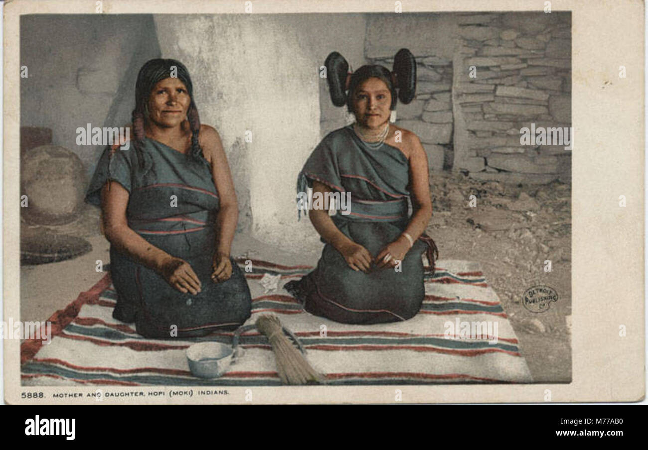 Unbekannte AZ - Mutter und Tochter Hopi (Moki) Indianer (NBY) 431691 Stockfoto