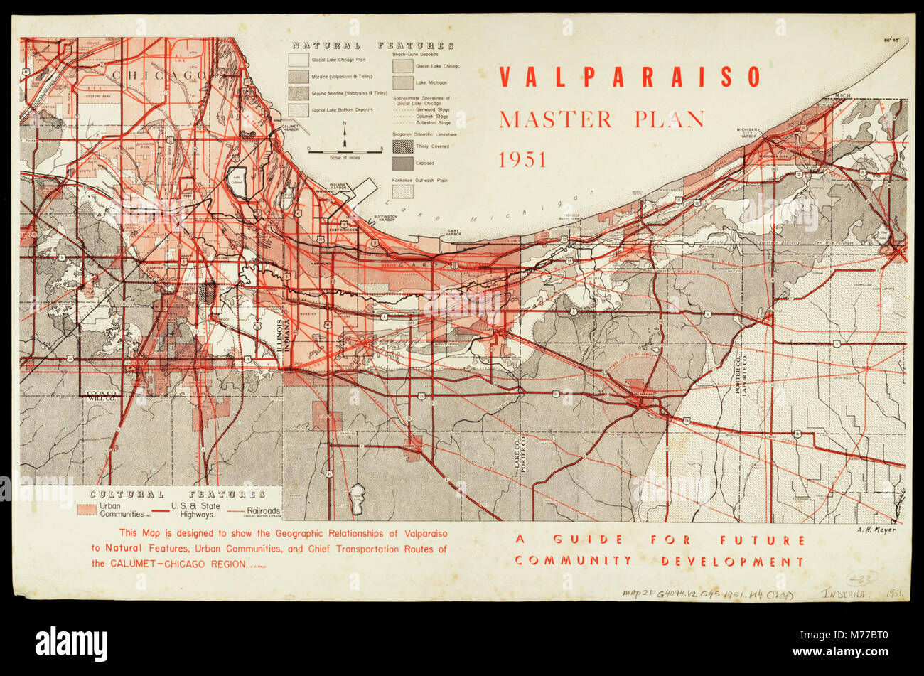 Valparaiso master plan, 1951 (NBY 1761) Stockfoto