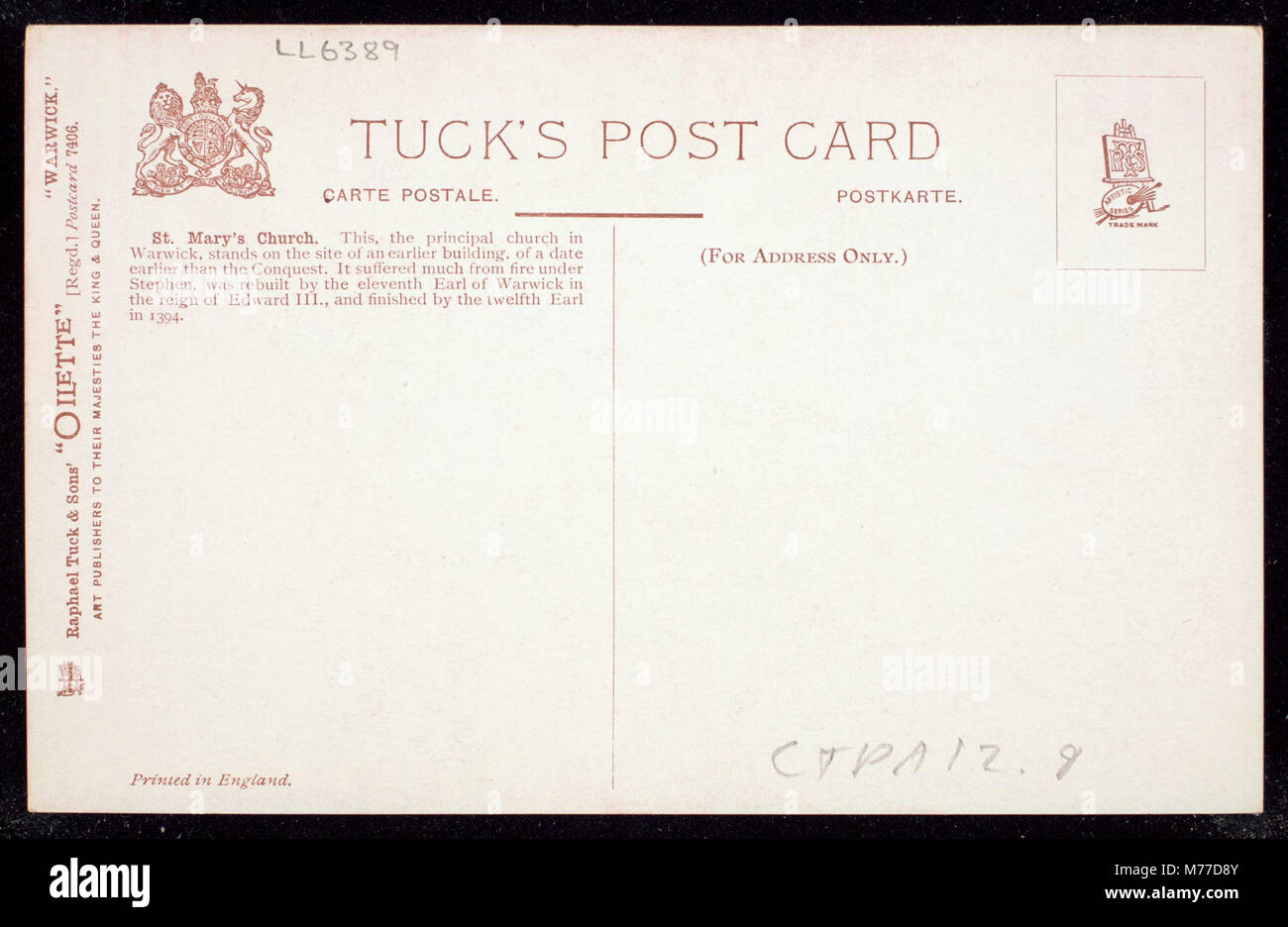 Die St. Mary's Church in Warwick ist auf diesem Bild zu sehen und zeigt ihre architektonische Schönheit und historische Bedeutung in der Region. Die Kirche ist ein wichtiges historisches Wahrzeichen in Warwick. Stockfoto