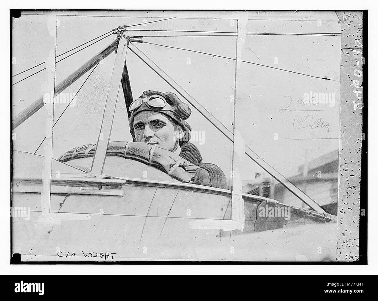 C.M. Vought, auf diesem Foto dargestellt, war eine bedeutende Figur in der frühen Luftfahrt und trug zur Entwicklung der Flugzeuge und der Luftfahrtindustrie im frühen 20. Jahrhundert bei. Stockfoto
