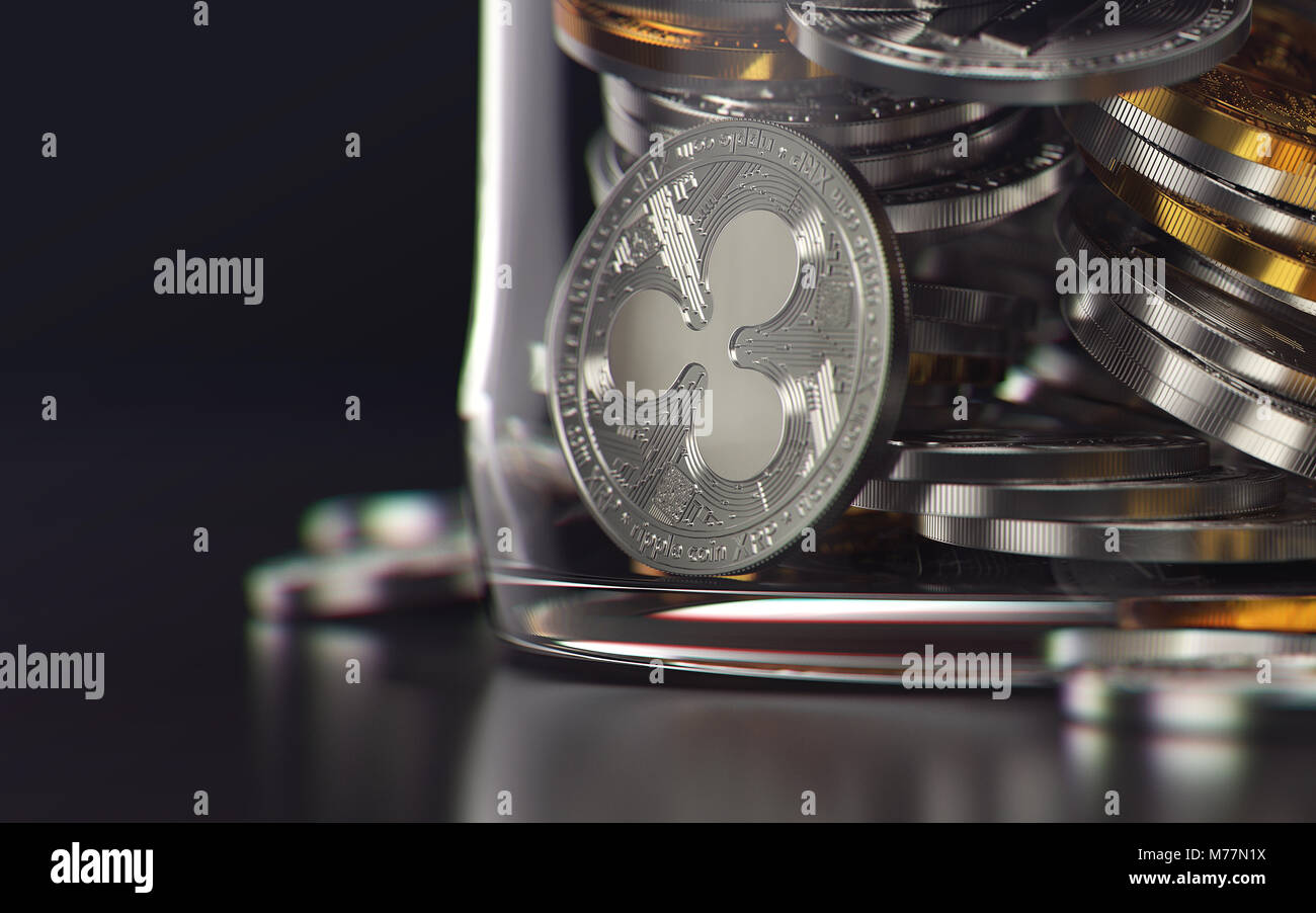 Welligkeit Münze in der Dose als eingefrorene Vermögenswerte Konzept gespeichert. 3D-Rendering Stockfoto