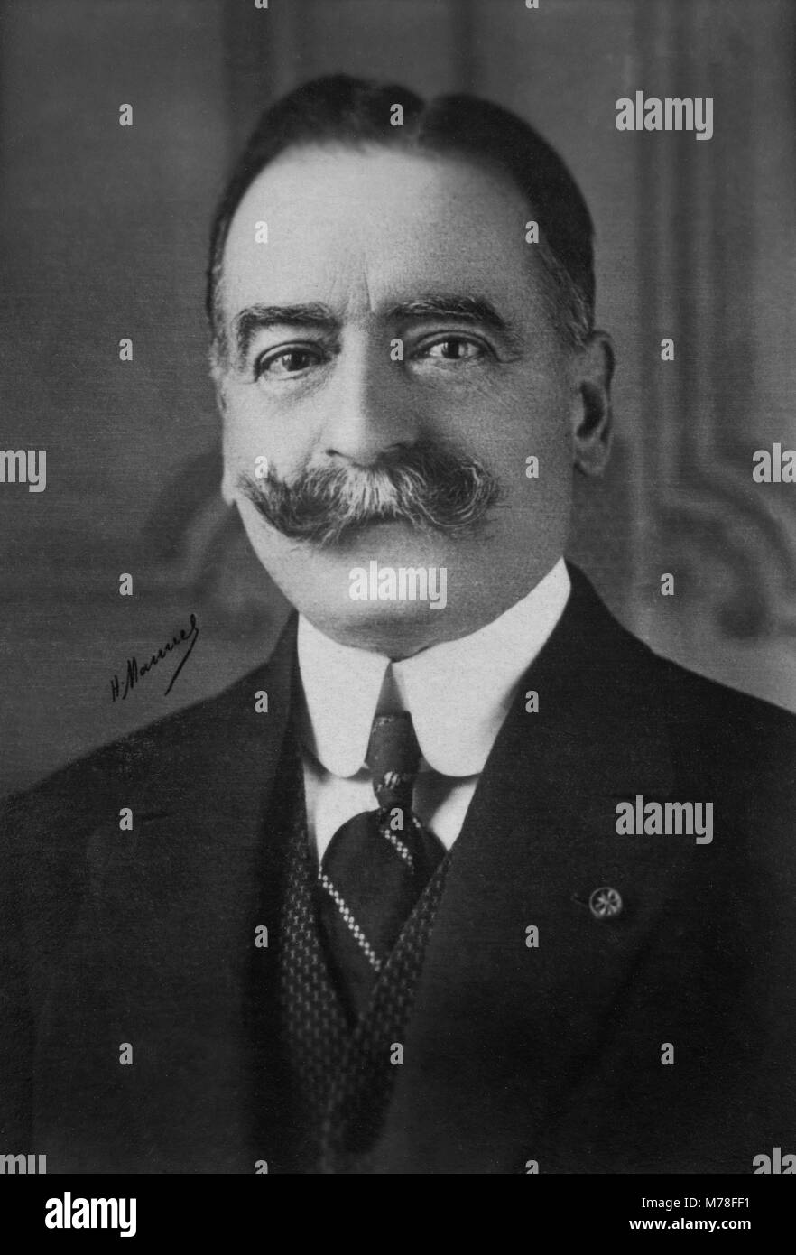 Porträt von Charles de Broqueville (1860-1940), belgischer Minister für Krieg 1912 - Fotografie von Henri Manuel (1874 - 1947) Stockfoto