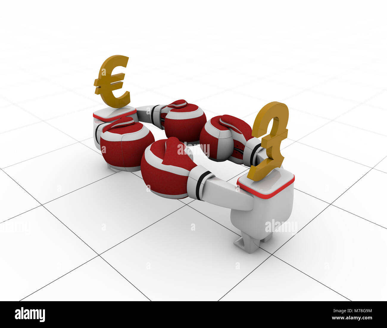 Konkurrierende Kapital, finanziellen Konfrontation Stockfoto