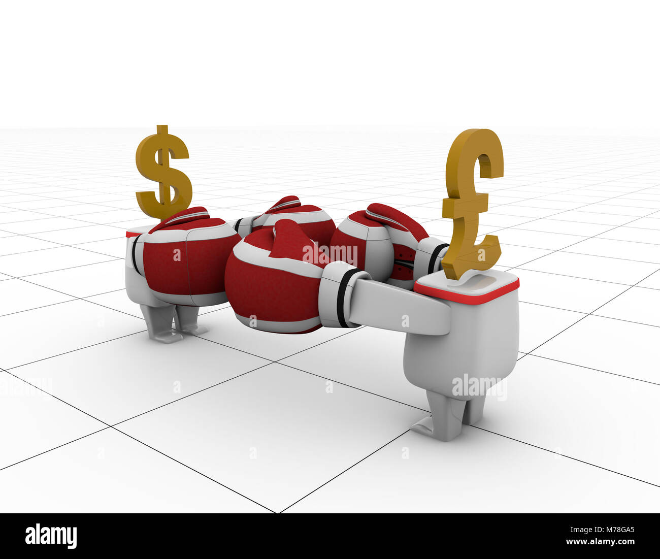 Konkurrierende Kapital, finanziellen Konfrontation Stockfoto