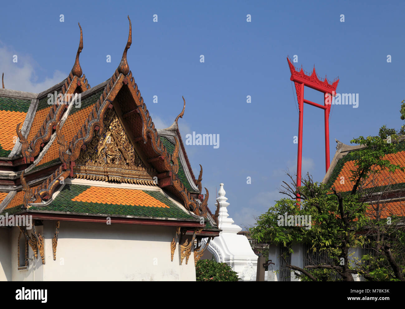 Thailand, Bangkok, Giant Swing, Wat Suthat, buddhistische Tempel, Stockfoto
