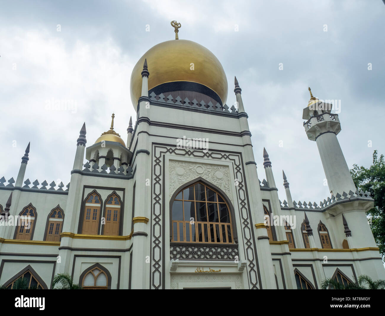 Die Masjid Sultan, Sultan Moschee, in Rochor, Singapur. Stockfoto
