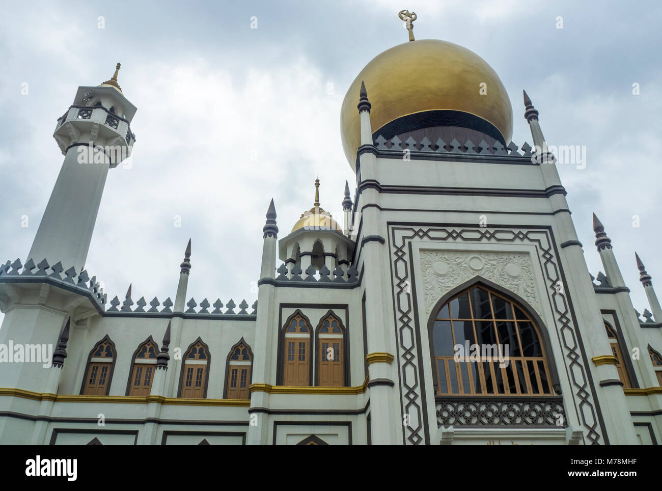 Die Masjid Sultan, Sultan Moschee, in Rochor, Singapur. Stockfoto