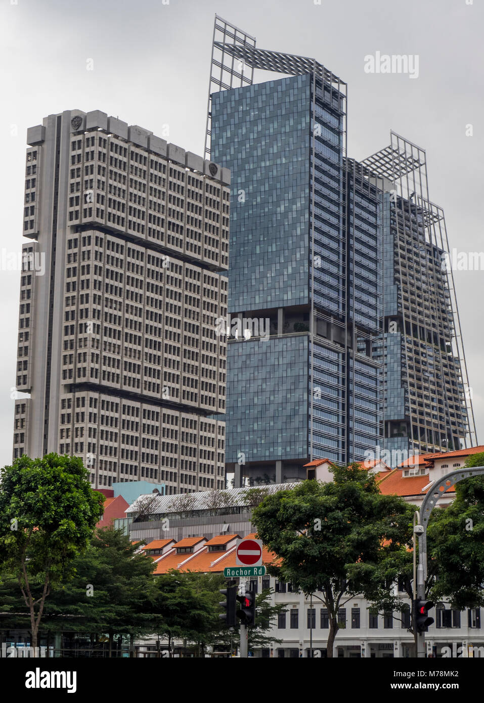 South Beach Towers und das Shaw Turm an der Beach Road, Singapur Stockfoto