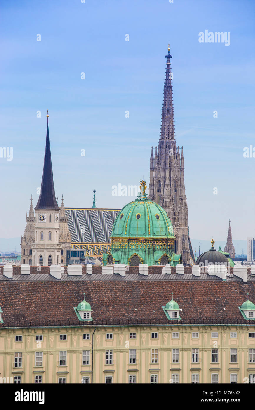 Blick auf die Skyline der Stadt, Wien, Österreich, Europa Stockfoto