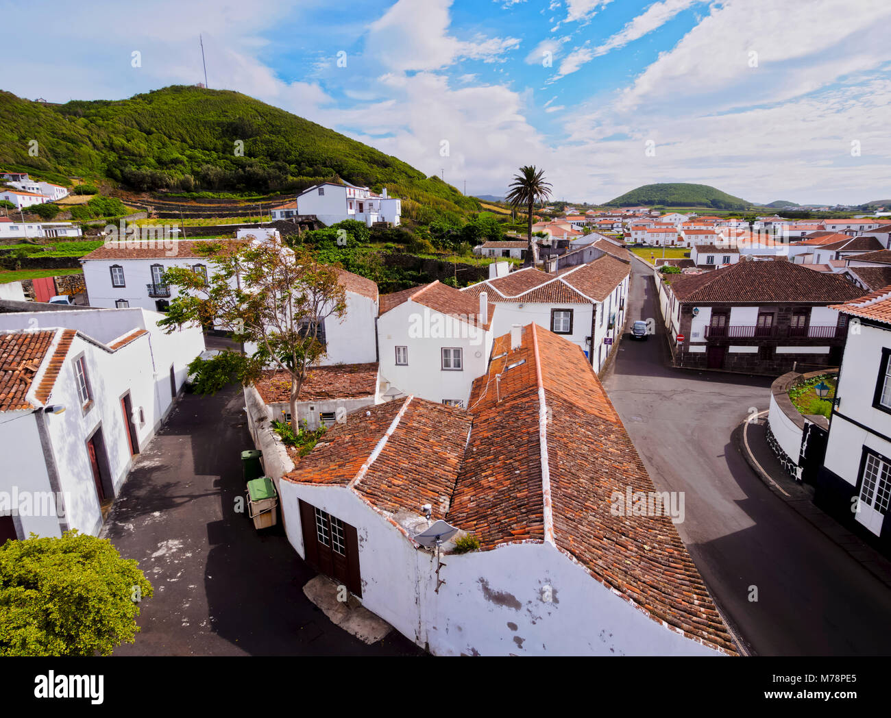 Santa Cruz, Erhöhte Ansicht, Graciosa, Azoren, Portugal, Atlantik, Europa Stockfoto