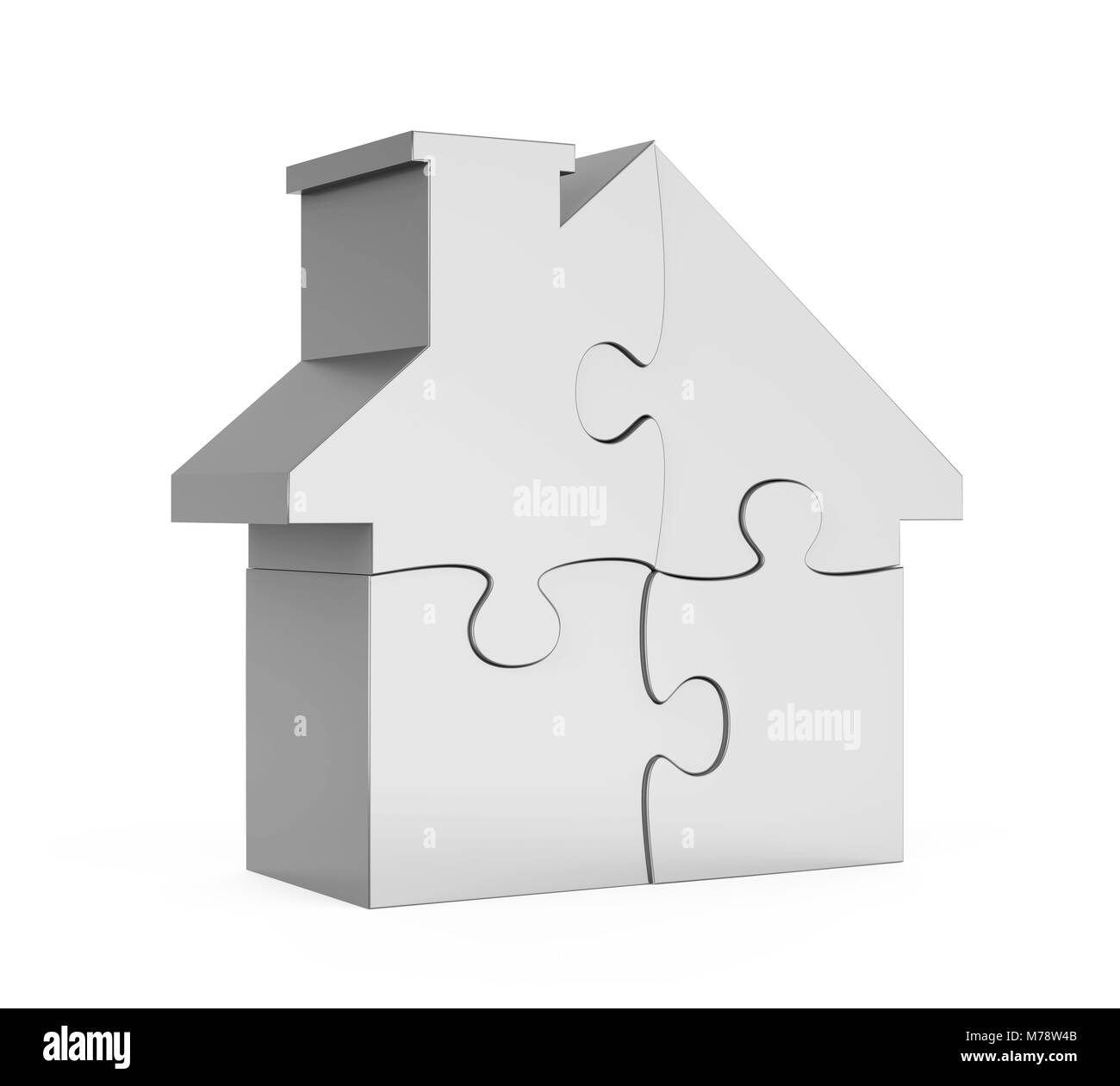 Haus Puzzle isoliert Stockfoto