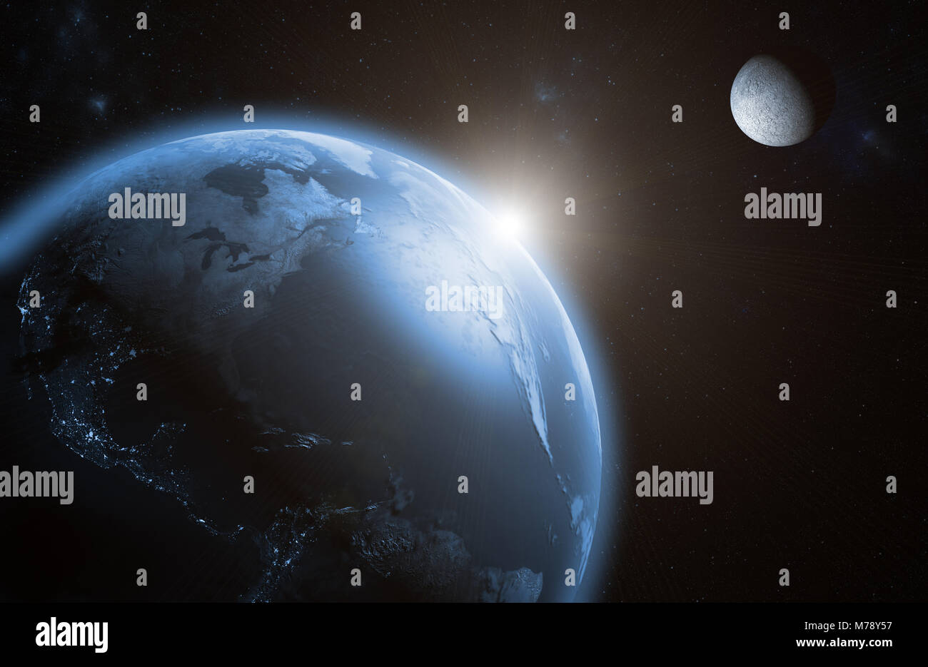 Gibt Es Auf Dem Mond Sonnenaufgang www.alamy.de