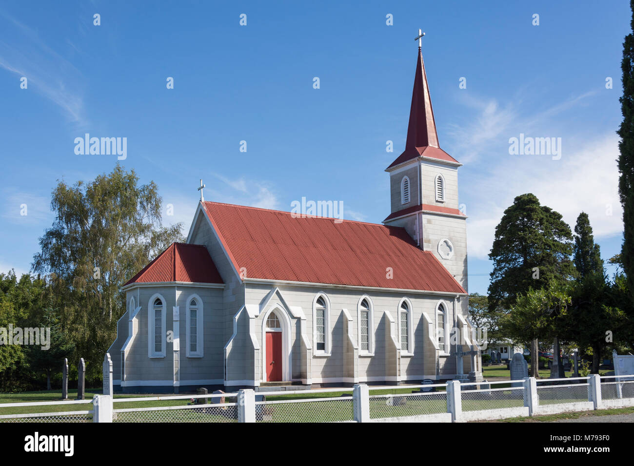 Historische St. Paul's Lutheran Church, Supplejack Valley Road, Upper Moutere, Tasman, Neuseeland Stockfoto
