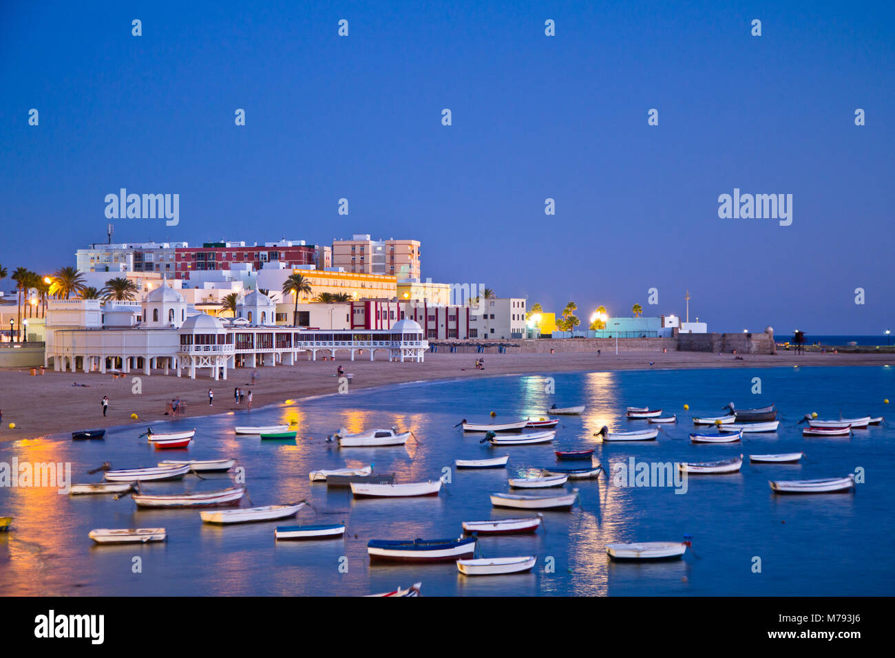 La Caleta Strand, Cadiz, Spanien Stockfoto