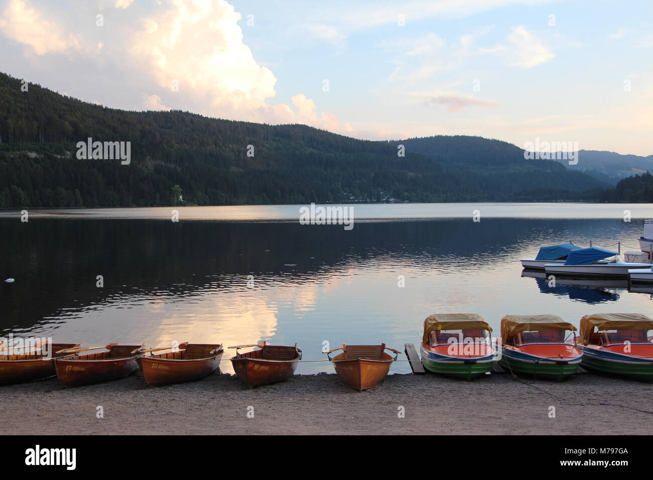 Parkplatz Boote in Titisee, Deutschland Stockfoto