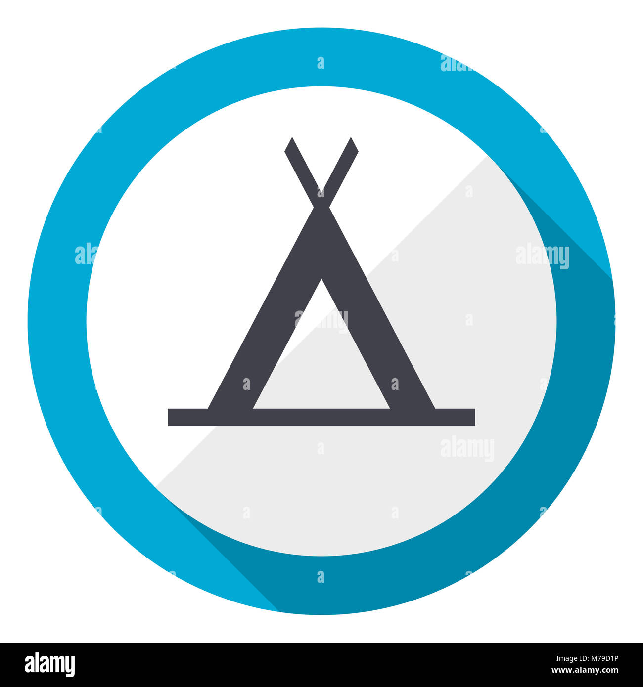 Camp Blaue flache Design Web Icon Stockfoto
