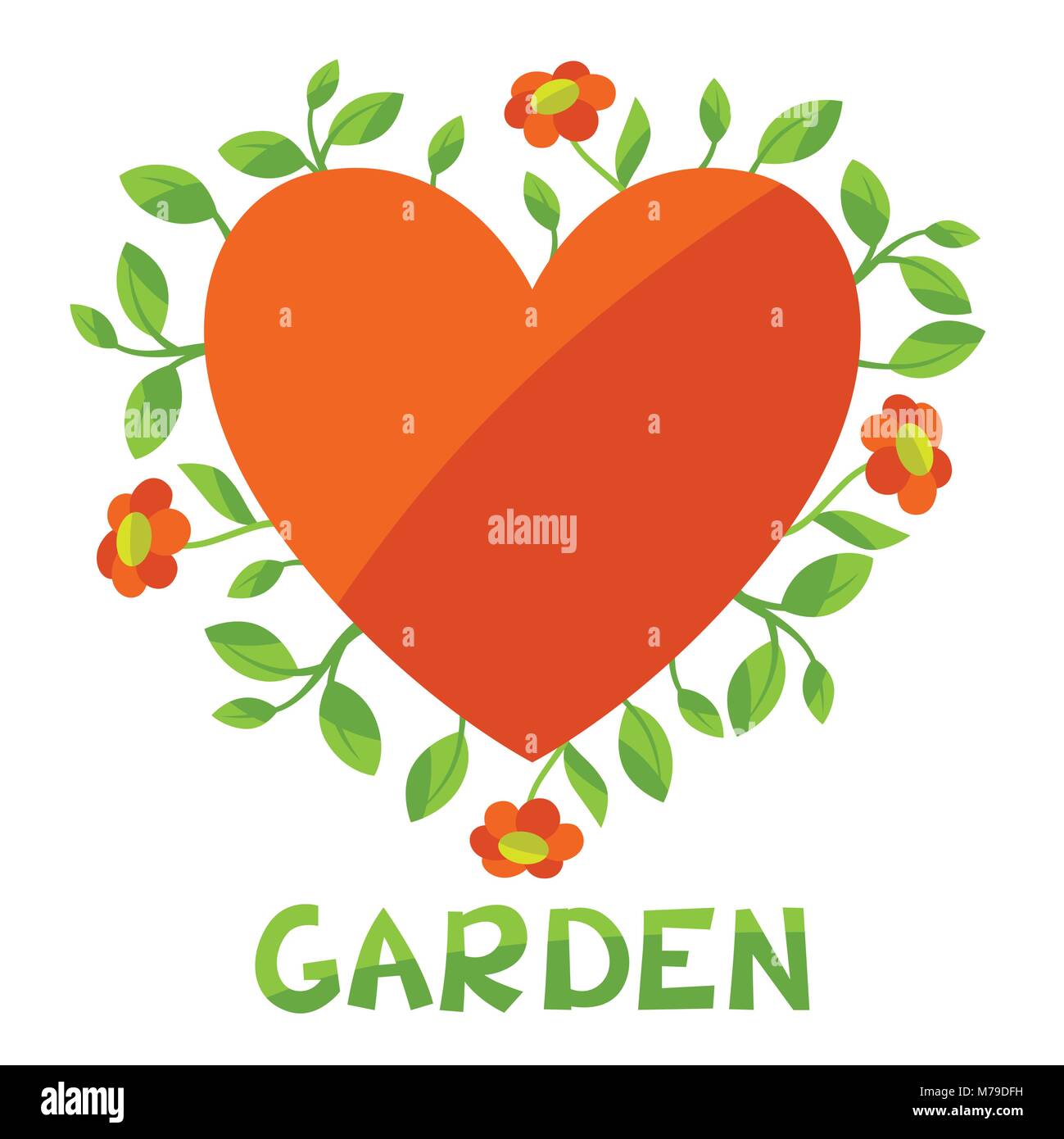 Hintergrund mit Herzen und Blumen liebe Garten Stock Vektor