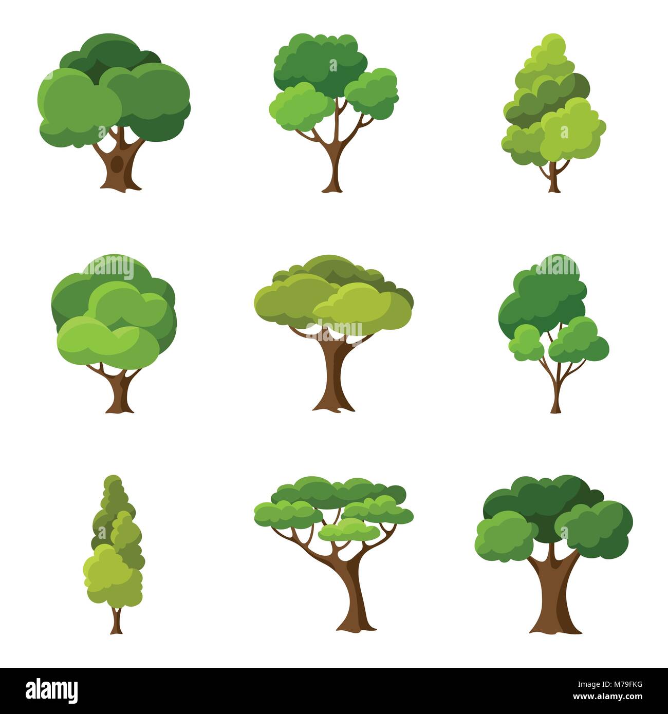 Reihe von abstrakten stilisierte Bäume Stock Vektor