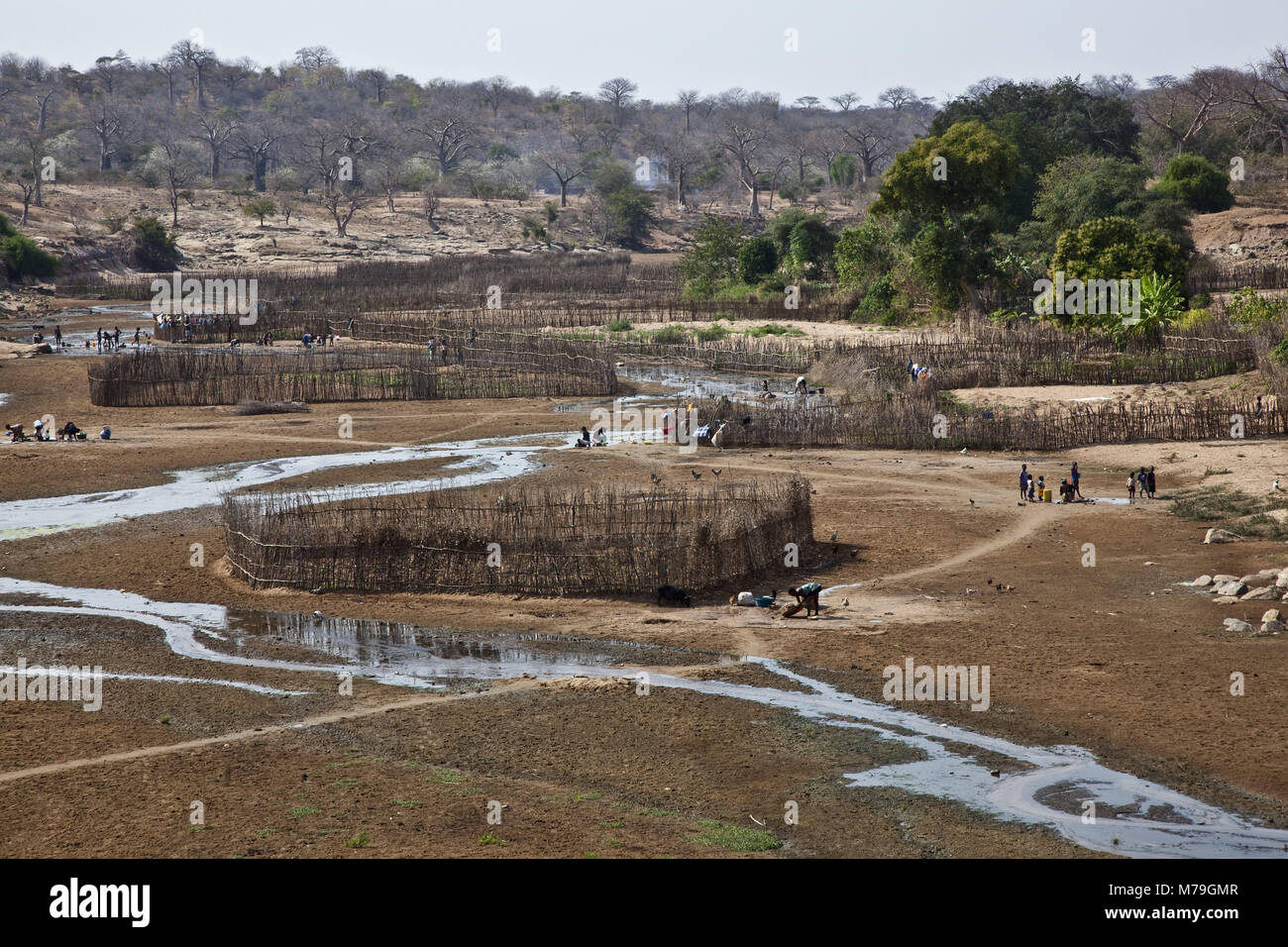 Afrika, Mosambik, Riverbed, Einheimische, Stockfoto