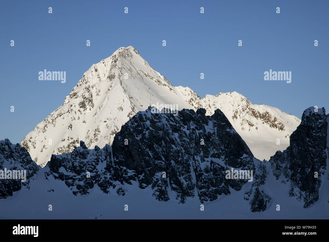 Schrankogel auf dem Weg bis zur ruderhofspitze, die Stubaier Alpen, Tirol, Österreich, Stockfoto