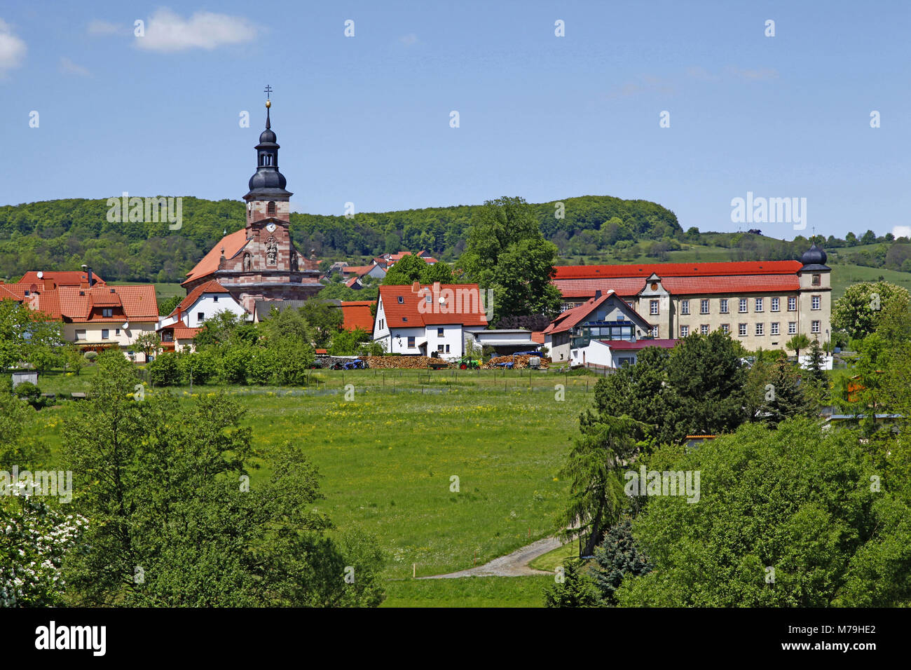 Deutschland, Thüringen, Zella, Rhön, Wartburg, Kirche der Mariä Himmelfahrt, Priorat, Stockfoto