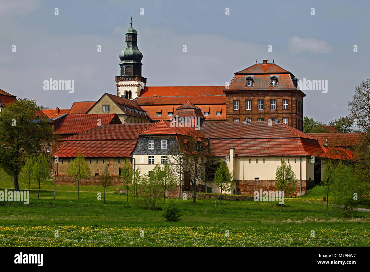 Deutschland, Hessen, Probstei Johannesberg, Teil der Stadt Fulda, der ehemaligen Benediktinerpropstei, heute Römisch-katholischen Pfarrkirche, Stockfoto