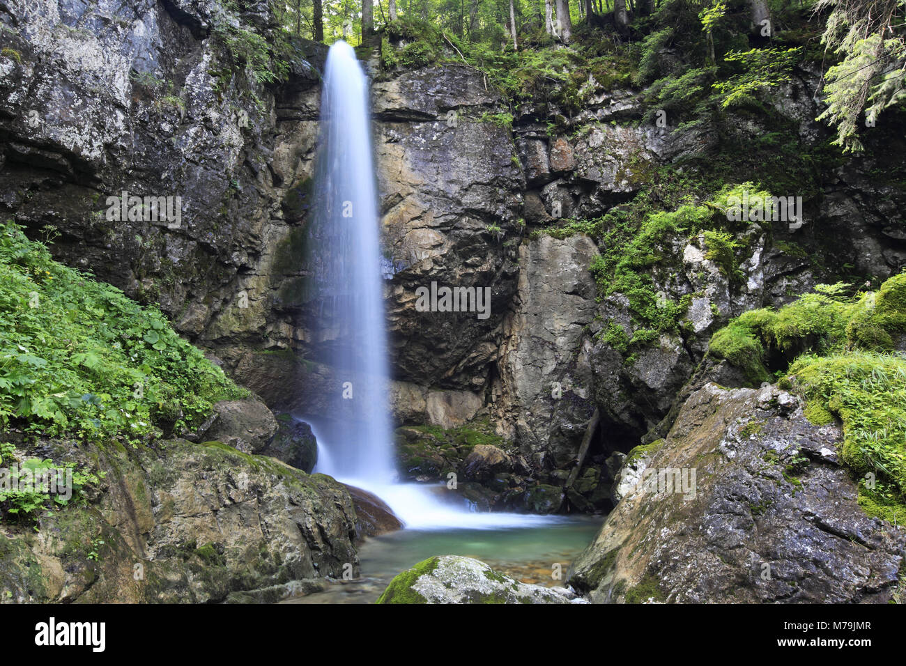 Deutschland, Bayern, Oberbayern, Tegernseer Land, Rottach-Egern, Sibli Wasserfall, Stockfoto