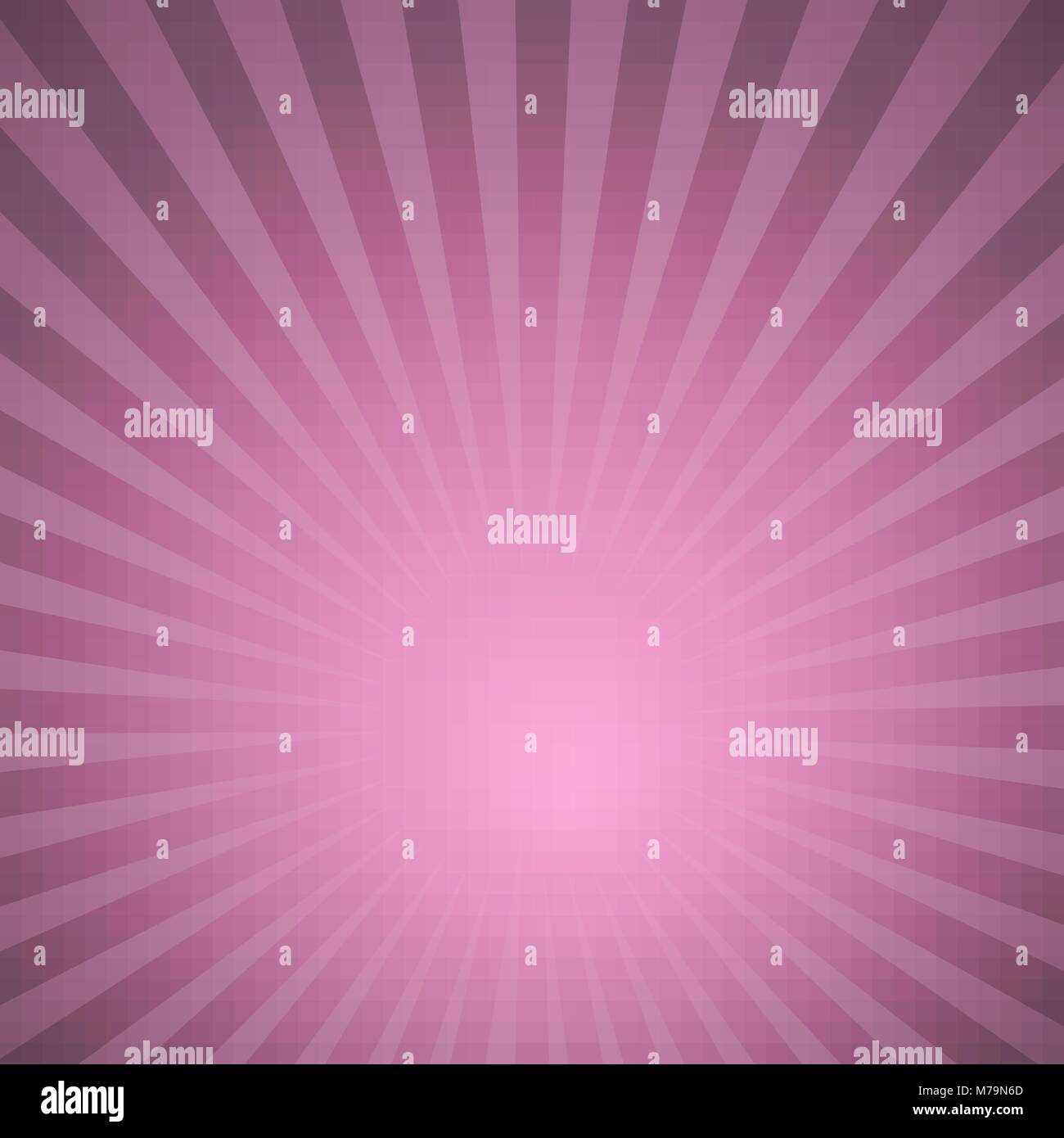 Sunburst pink strahlen Muster. Radiale Sonnenschliff ray Hintergrund Vector Illustration. Stock Vektor