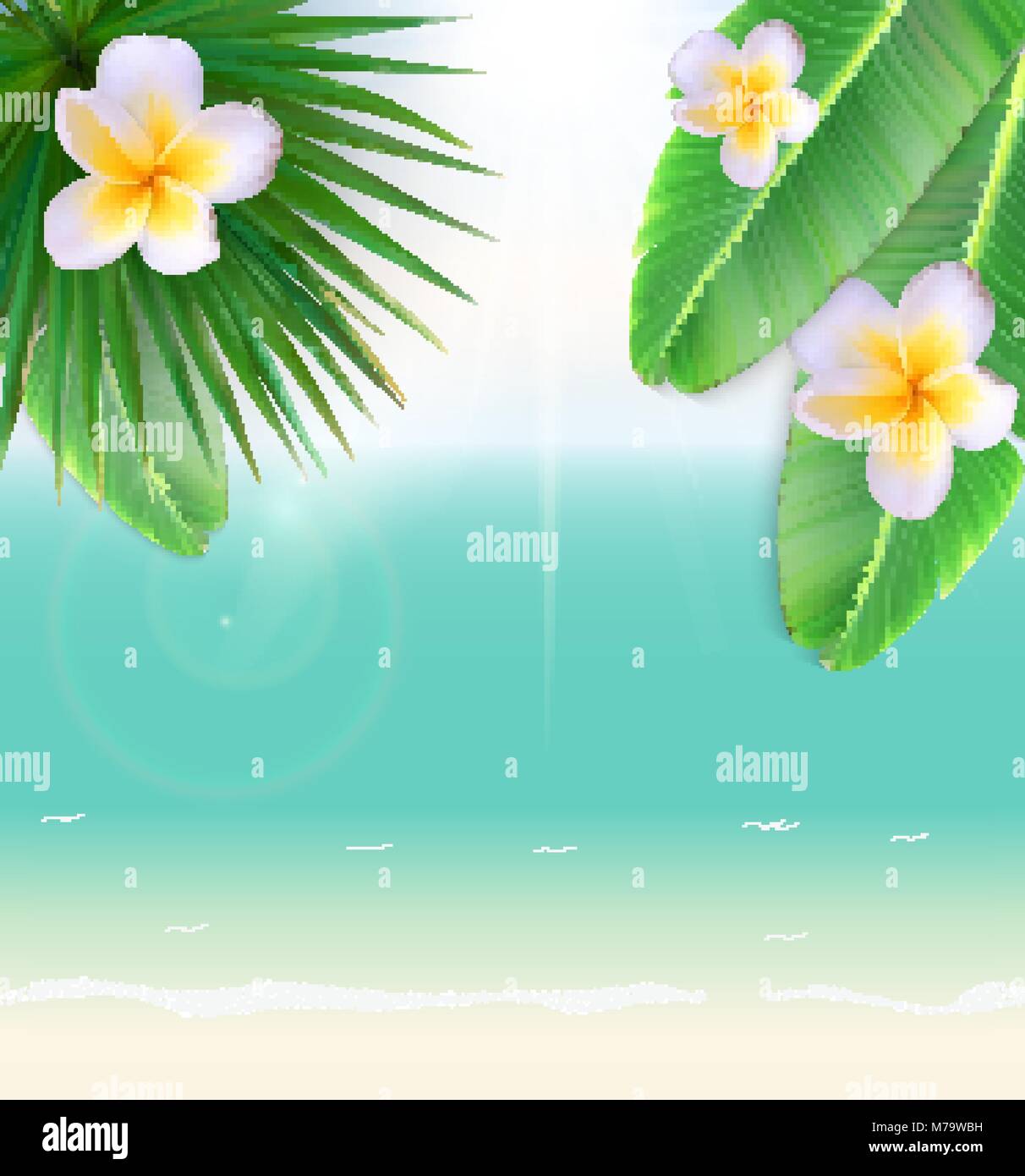 Hallo Sommer natürliche Floral Background Vektor Illustration Stock Vektor