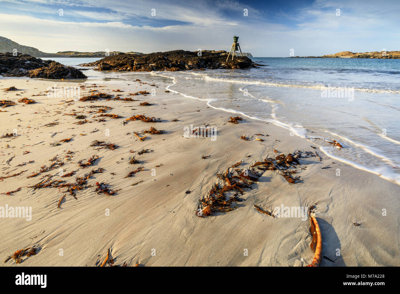 Die bosta Glocke auf bosta Strand, Insel Lewis, Äußere Hebriden, Schottland Stockfoto