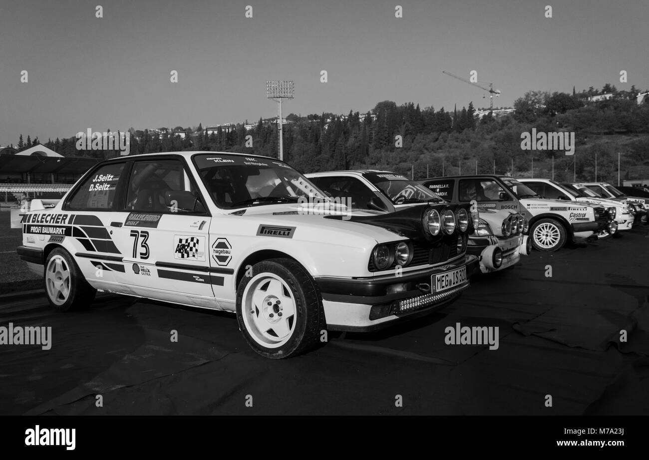 BMW M3 E30 1989 M alten Rennwagen Rallye Stockfoto