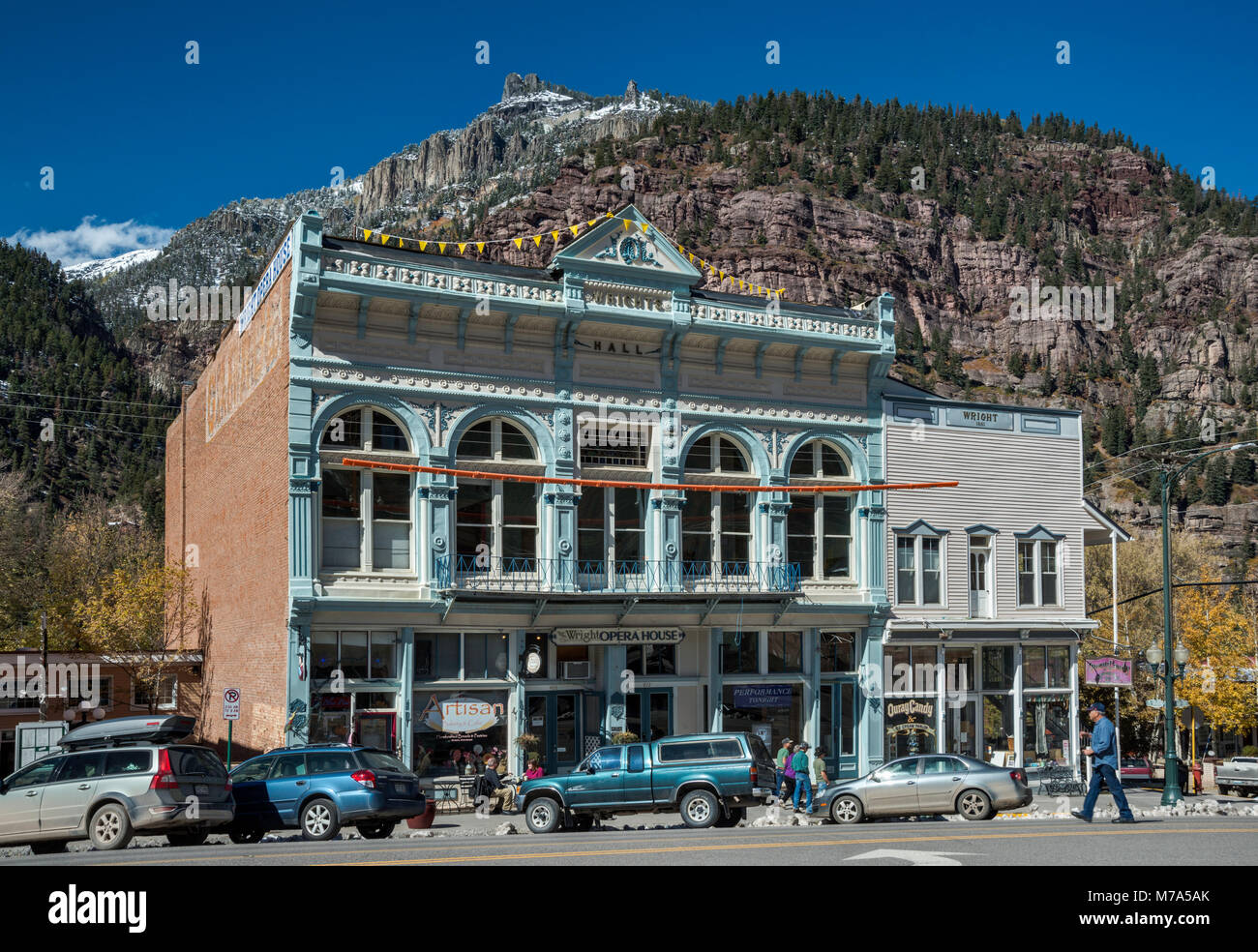 Wright's Hall, Wright's Opera House, 1888 auf der Main Street in Ouray, Colorado, USA Stockfoto