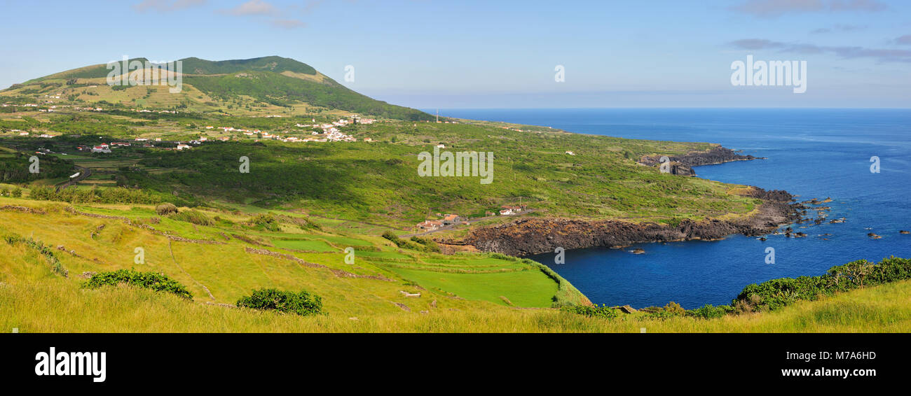 Caldeira und Folga Bay. Die Insel La Graciosa, Azoren. Portugal Stockfoto