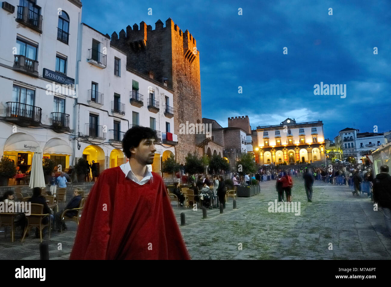 Cáceres, einem UNESCO-Weltkulturerbe. Spanien Stockfoto