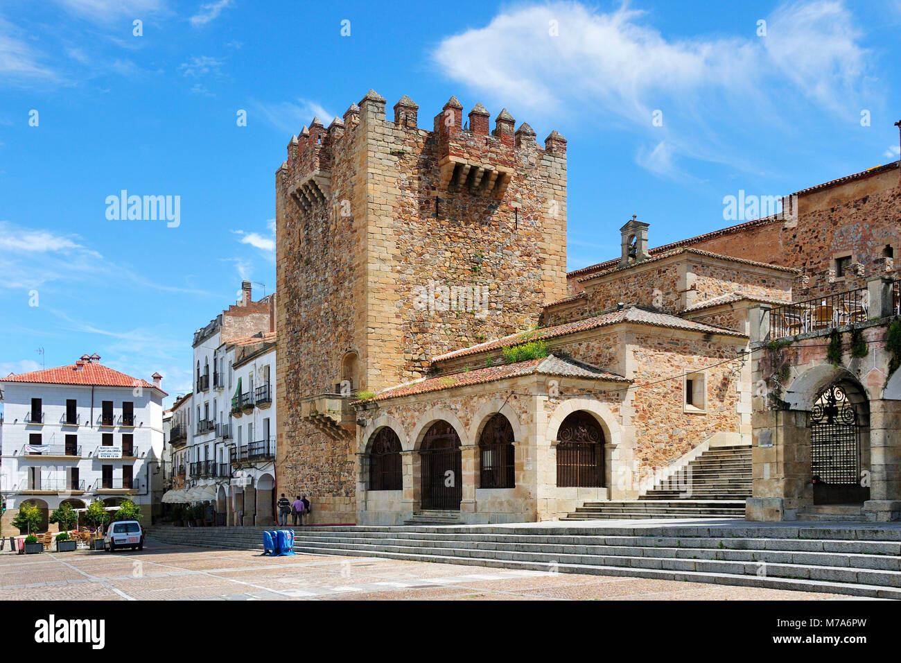 Cáceres, einem UNESCO-Weltkulturerbe. Spanien Stockfoto