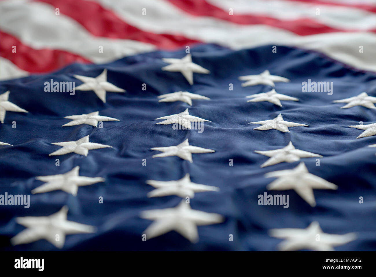 USA-Flagge. Amerikanische Flagge. Close-up. Isoliert. Stockfoto