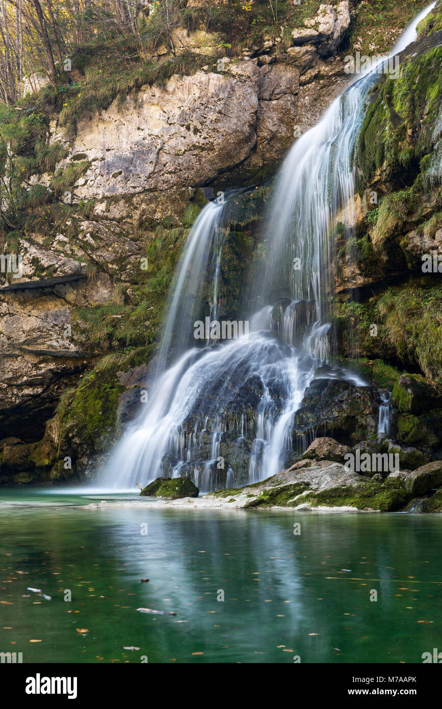 Wasserfall Slap Virje, Gljun, Slowenien Stockfoto