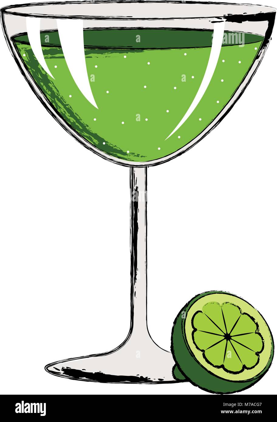 Digital Graphic Drink Glitzer-Weingläser mit grüner Flüssigkeit