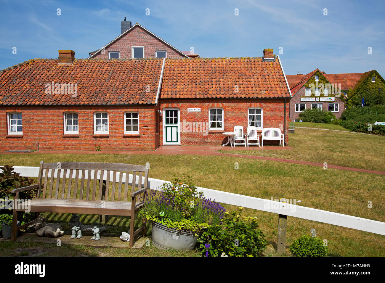 Im alten Dorf von der ostfriesischen Insel Baltrum. Stockfoto