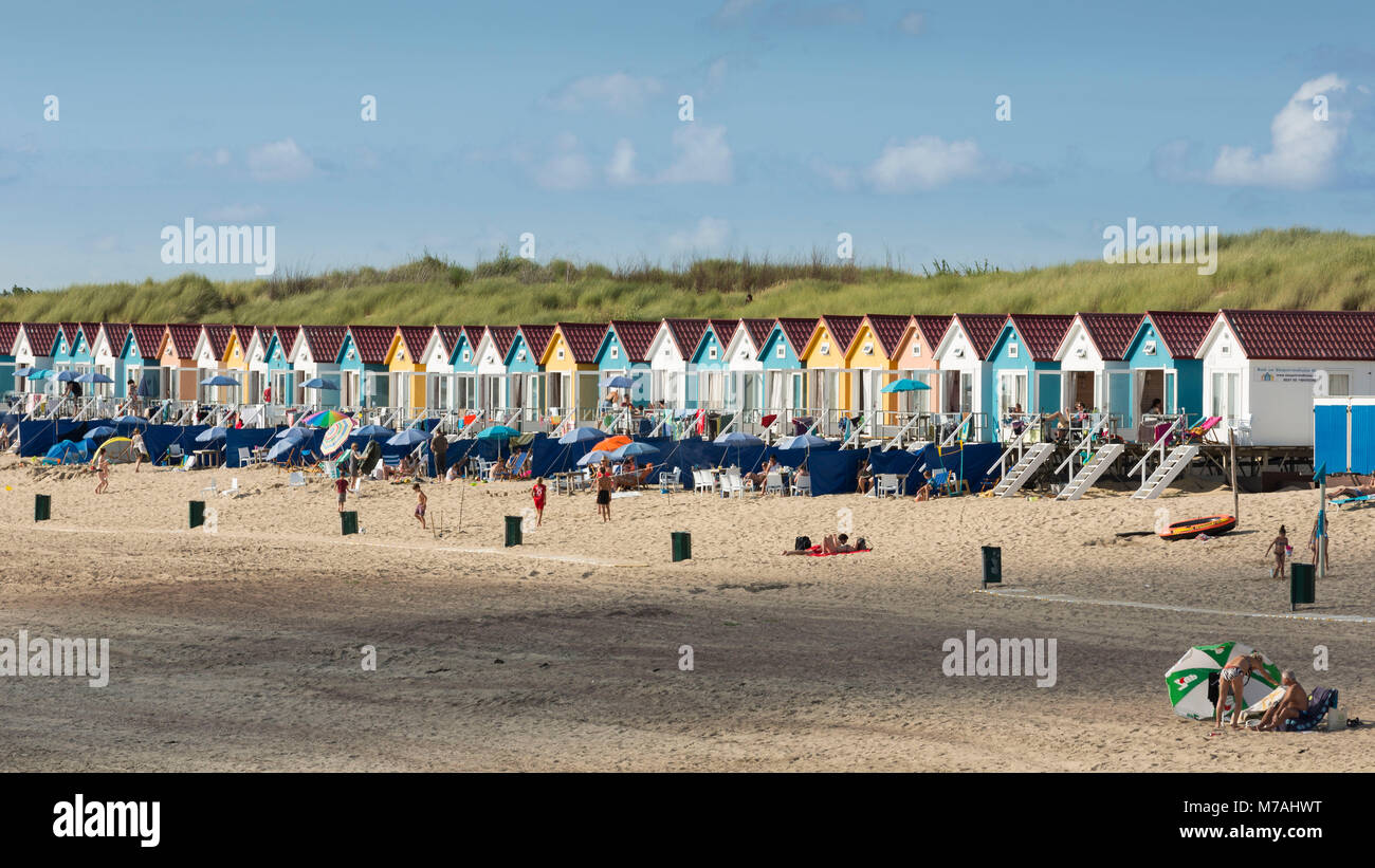 Strand Häuser auf dem Strand von Vlissingen auf Zeeland/Niederlande Stockfoto