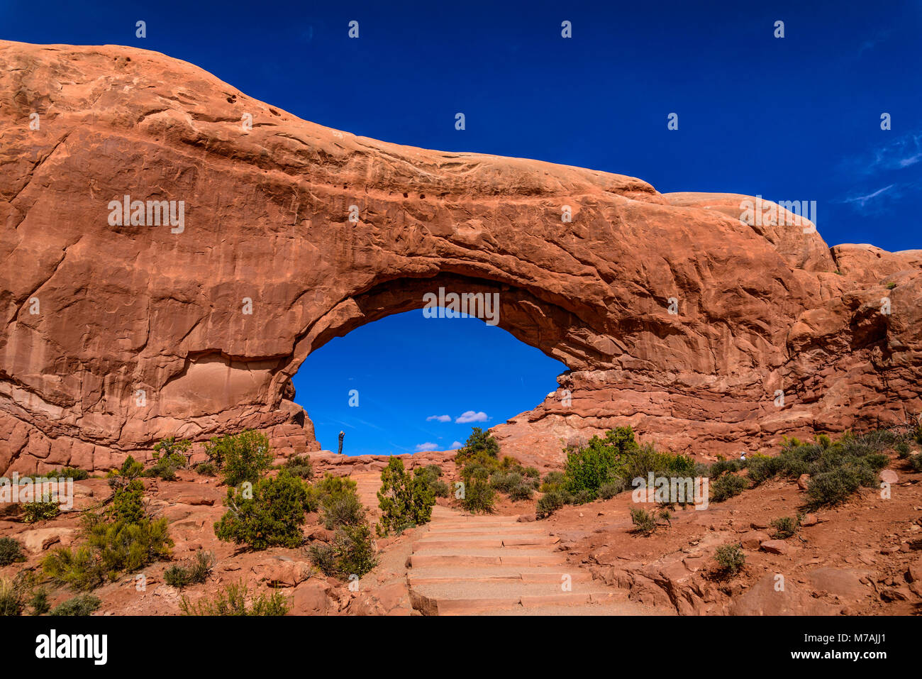 Die USA, Utah, Grand County, Moab, Arches National Park, den Abschnitt Windows,Fenster Stockfoto