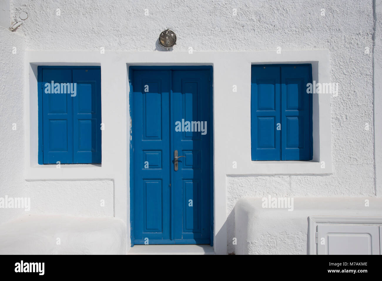 Typisch Griechische Haus auf Santorini, griechische Inseln, Europa Stockfoto