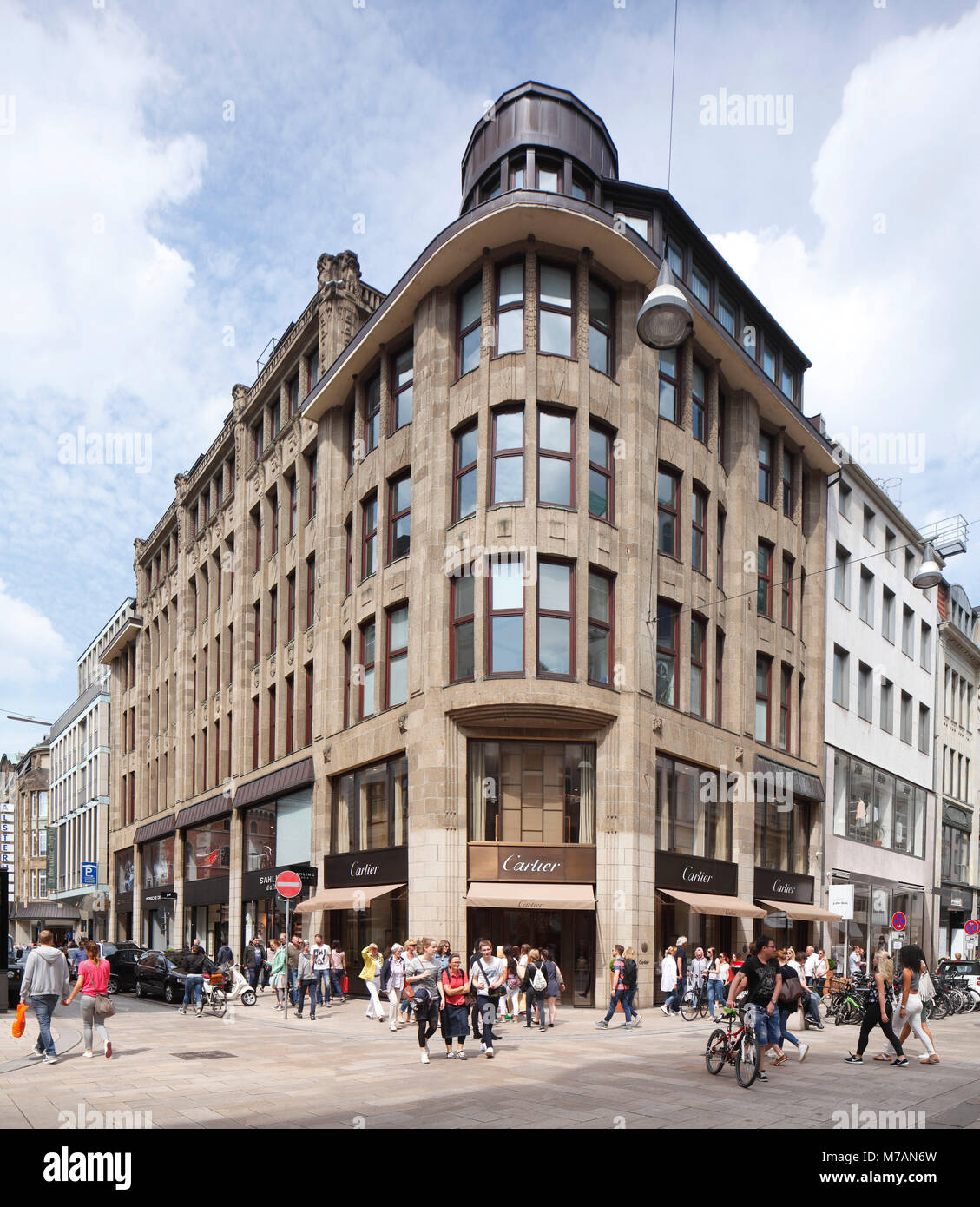 Hübner Haus, Büro- und Geschäftshaus am Neuen Wall, Ecke Poststrasse, Neustadt, Heinrich Grell, Hamburg, Deutschland, Europa Stockfoto