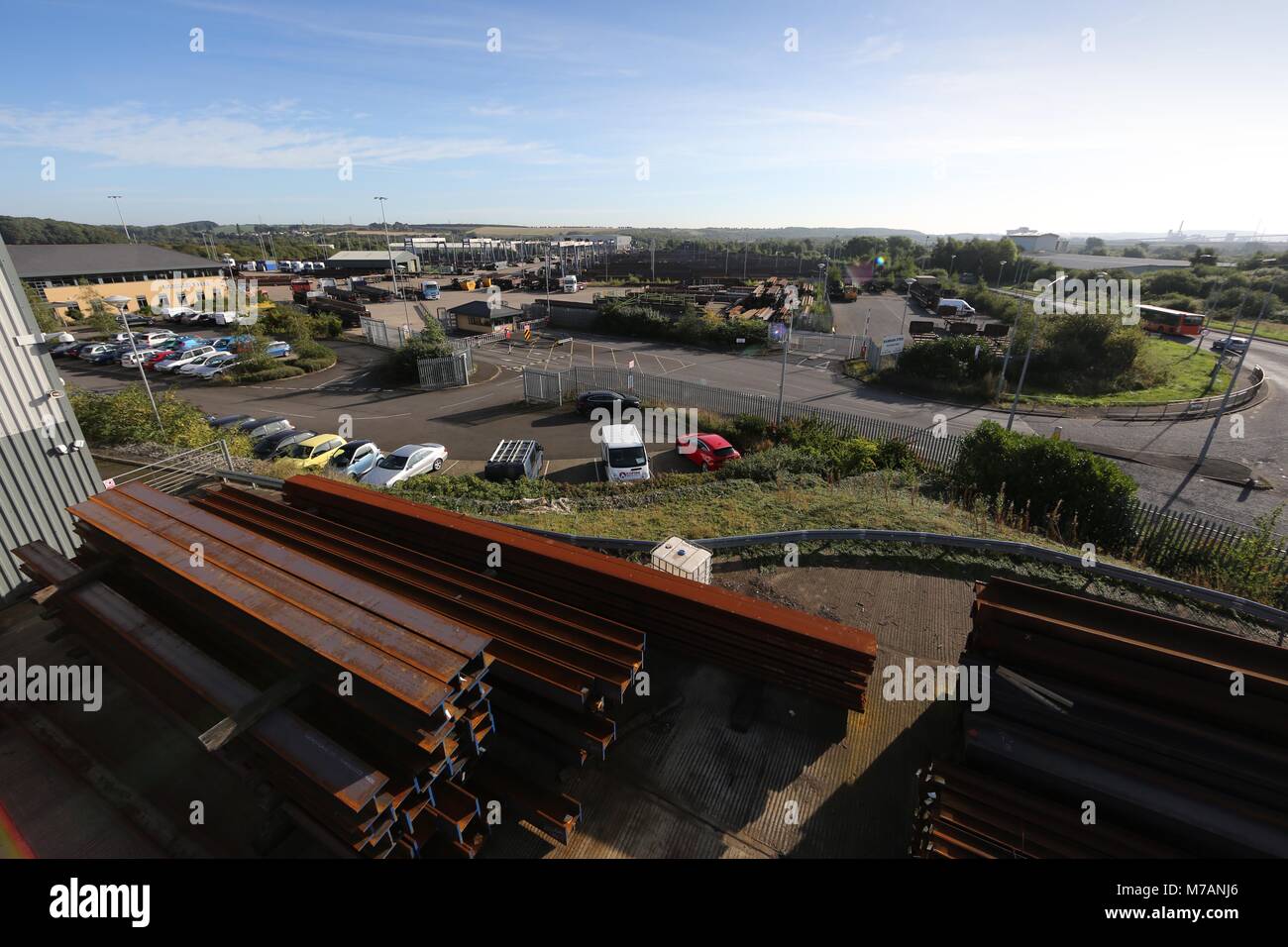 Rainham Stahl Depot in Scunthorpe, Nordengland. 23. September 2016 Bild von James Boardman Stockfoto