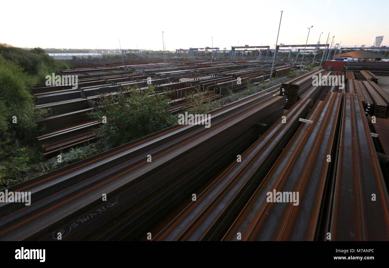 Rainham Stahl Depot in Scunthorpe, Nordengland. 23. September 2016 Bild von James Boardman Stockfoto